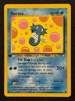 1st Edition Horsea - Neo Genesis - #62/111 - Vintage Pokemon Card 2000 WOTC - Image 1