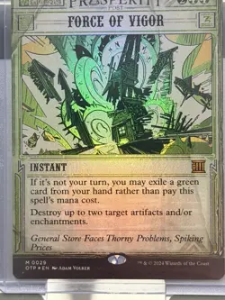 Force of Vigor Outlaws of Thunder Junction: Breaking News Foil - NM #29 MTG OTP - Image 1