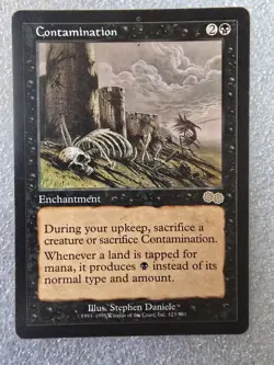 MTG Contamination Urza's Saga Rare Enchantment Vintage Magic The Gathering - Image 1