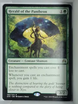 MTG Herald of the Pantheon - Magic Origins Moderately Played English - Image 1