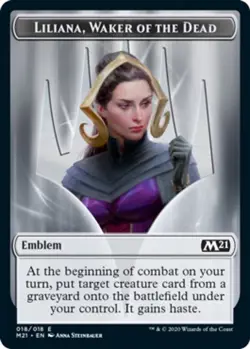 Near Mint x 1 Emblem - Liliana, Waker of the Dead Core Set 2021 - Image 1