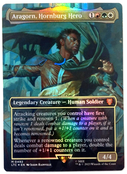 mtg magic Aragorn, Hornburg Hero FOIL extended borderless ENGLISH lotr lord - Image 1