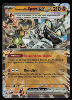 Cornerstone Mask Ogerpon ex 112/167: Twilight Masquerade Pokemon TCG Near Mint - Image 1