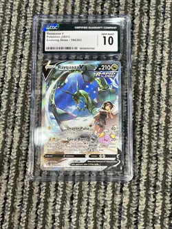 Pokemon CGC 10 Gem Mint Evolving Skies Alt Art Rayquaza V 194/203 - Image 1