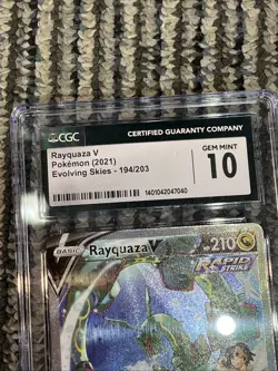 Pokemon CGC 10 Gem Mint Evolving Skies Alt Art Rayquaza V 194/203 - Image 5