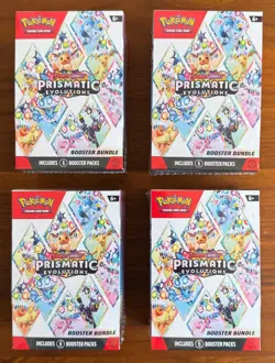 Pokemon Prismatic Evolutions Booster Bundle Factory Sealed Brand New Lot of 4 - Image 1