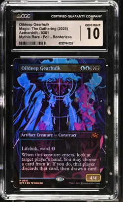 OILDEEP GEARHULK Aetherdrift Borderless Foil Mythic CGC 10 MTG [Nostalgium] - Image 1