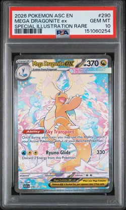 2026 POKEMON ASC EN-ASCENDED HEROES #290 MEGA DRAGONITE EX PSA 10 - Image 1