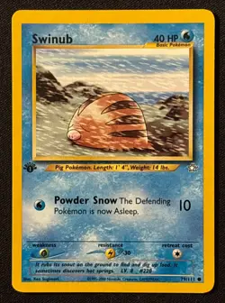 1st Edition Swinub - Neo Genesis - #79/111 - Vintage Pokemon Card 2000 WOTC - Image 1