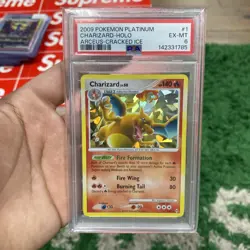 Pokemon TCG Charizard 1/99 Cracked Ice Holo Rare Platinum Arceus PSA 6 - Image 1