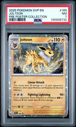 2025 POKEMON SVP EN-SV BLACK STAR PROMO #169 JOLTEON PSA 7 - Image 1