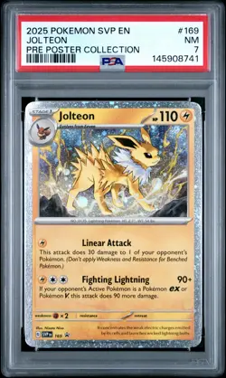2025 POKEMON SVP EN-SV BLACK STAR PROMO #169 JOLTEON PSA 7 - Image 1