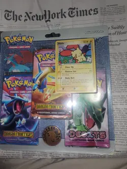 Pokemon EX Dragon Frontiers & EX Deoxys Booster Pack Set Plusle Promo Card Coin - Image 1