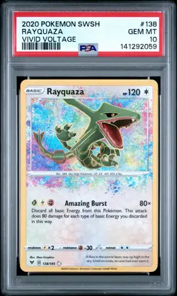 2020 Pokemon Sword & Shield Vivid Voltage #138 Rayquaza Vivid Voltage PSA 10 - Image 1