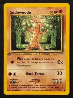 1st Edition Sudowoodo - Neo Genesis - #77/111 - Vintage Pokemon Card 2000 WOTC - Image 1