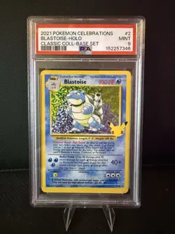 2021 Pokemon PSA 9 Blastoise #2/102 Holo Celebrations Classic Collection SWSH - Image 1