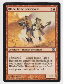 Crimped Blade-Tribe Berserkers LP Scars Mirrodin 2010 MTG Factory Error Misprint - Image 1
