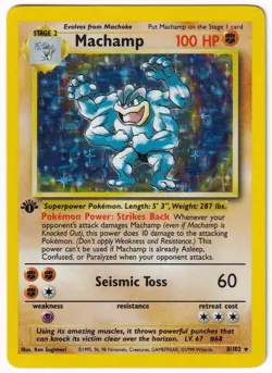1999 Pokemon Game Machamp-Holo 8 1st Edition - Image 1