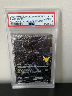 PSA 10 Zekrom 114/114 Celebrations Classic Collection Pokemon 2021 - Image 1