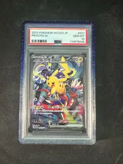 Pikachu WCS23 001/030 Pokemon TCG PSA 10 With GradedGuard Blue Raspberry - Image 1