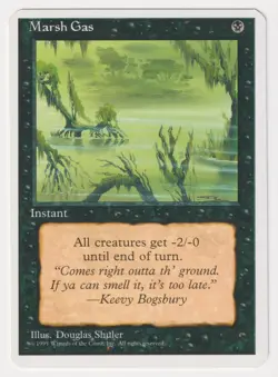 Miscut Marsh Gas LP 4th 1995 MTG Magic Factory Error Misprint Alpha Cut Corners! - Image 1