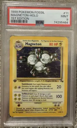 1999 Pokemon Fossil Magneton 1st Edition Holo 11/62 PSA 9 - Image 1