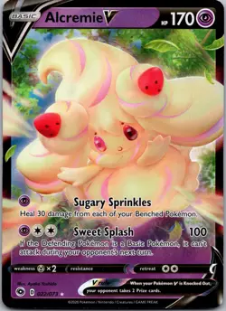 Alcremie V - 022/073 Ultra Rare Champion’s Path NM Pokemon TCG - Image 1