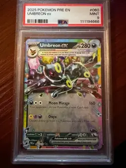 2025 POKEMON PRE EN-PRISMATIC EVOLUTIONS #060 UMBREON EX PSA 9 - Image 1