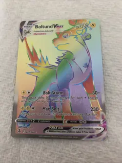 Pokemon TCG Boltund VMAX 267/264 Rainbow Secret Rare Fusion Strike - Image 3