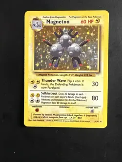 Pokemon Magneton 9/102 Base Set Holo MP - Image 1