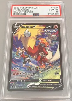 2022 Pokemon SWSH Silver Tempest #TG14 FA Blaziken V PSA 10 GEM MINT - Image 2