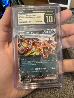 CGC Pristine 10 Charizard ex #66 Ruler of the Black Flame Japanese 2023 Pokemon - Image 1