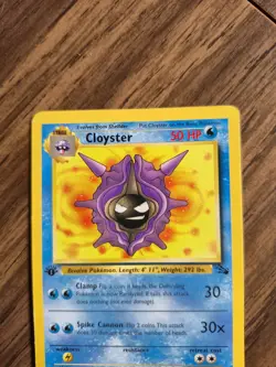 Cloyster 32/62 Uncommon Fossil Pokemon 1st Edition Moderately Played - Image 2