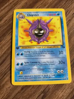 Cloyster 32/62 Uncommon Fossil Pokemon 1st Edition Moderately Played - Image 3