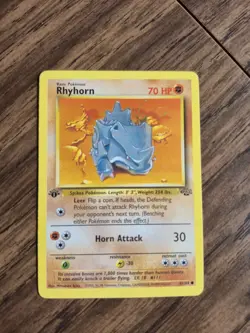 Rhyhorn 61/64 Common Jungle Pokemon 1st Edition Mp - Image 1