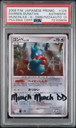 2008 POKEMON PROMO DOMINO'S PIZZA #125 MUNCHLAX PSA AUTO 10 Signed Voice Actor - Image 1