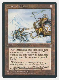 Signed Arcum's Sleigh LP Ice Age Artist Tom Wanerstrand 1995 MTG Magic Vintage! - Image 1