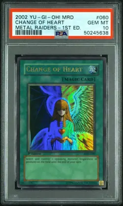 2002 YU-GI-OH! MRD-METAL RAIDERS 1ST EDITION #060 CHANGE OF HEART PSA 10 - Image 1