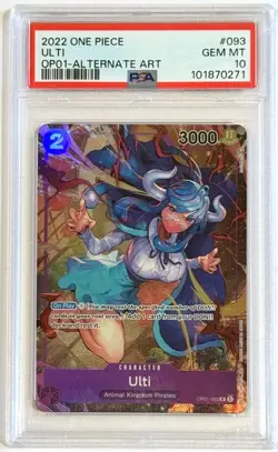 2022 One Piece Ulti OP01-093 Alternate Art Romance Dawn English PSA 10 Gem Mint - Image 1