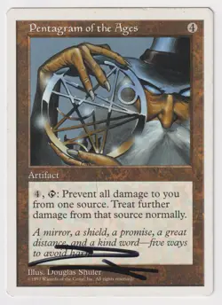 Signed Pentagram of the Ages HP 5th Edition Artist Douglas Shuler 1997 MTG - Image 1