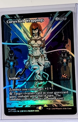 2025 MTG Magic the Gathering DFT Aetherdrift Showcase Foil Cursecloth Wrappings - Image 1
