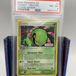 Pokemon Card Cradily Reverse Holo Stamped 3/92 2006 EX Legend Maker - PSA 8 - Image 2