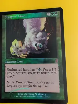 Squirrel Nest. Enchant Land. MTG Card. Odyssey.Old Border FOIL. - Image 3