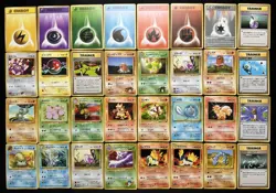 32 Japanese old back Pokemon card set including Neo premium file cards job lot - Image 1
