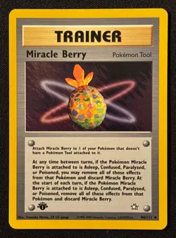 1st Edition Miracle Berry Neo Genesis - #94/111 - Vintage Pokemon Card 2000 WOTC - Image 1
