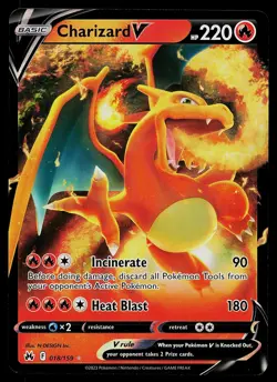 Pokemon Card - Charizard V Crown Zenith 018/159 Holo Rare V 2023 - Image 1