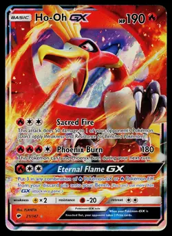 Pokemon Card - Ho-Oh GX Burning Shadows 21/147 Holo Rare GX 2017 - Image 1