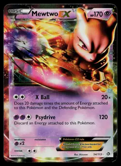 Pokemon Card - Mewtwo EX Holo Legendary Treasures 54/113 Ultra Rare - Image 1