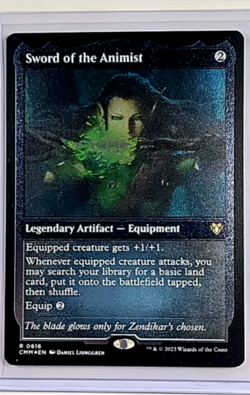 MTG Magic the Gathering CMM Commander Masters Foil Etched Sword of the Animist - Image 1