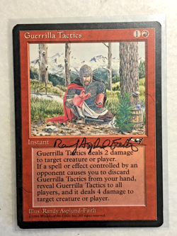 MTG **Guerrilla Tactics** Alliances - Auto, Randy Asplund-Faith - Vintage - NM - Image 1